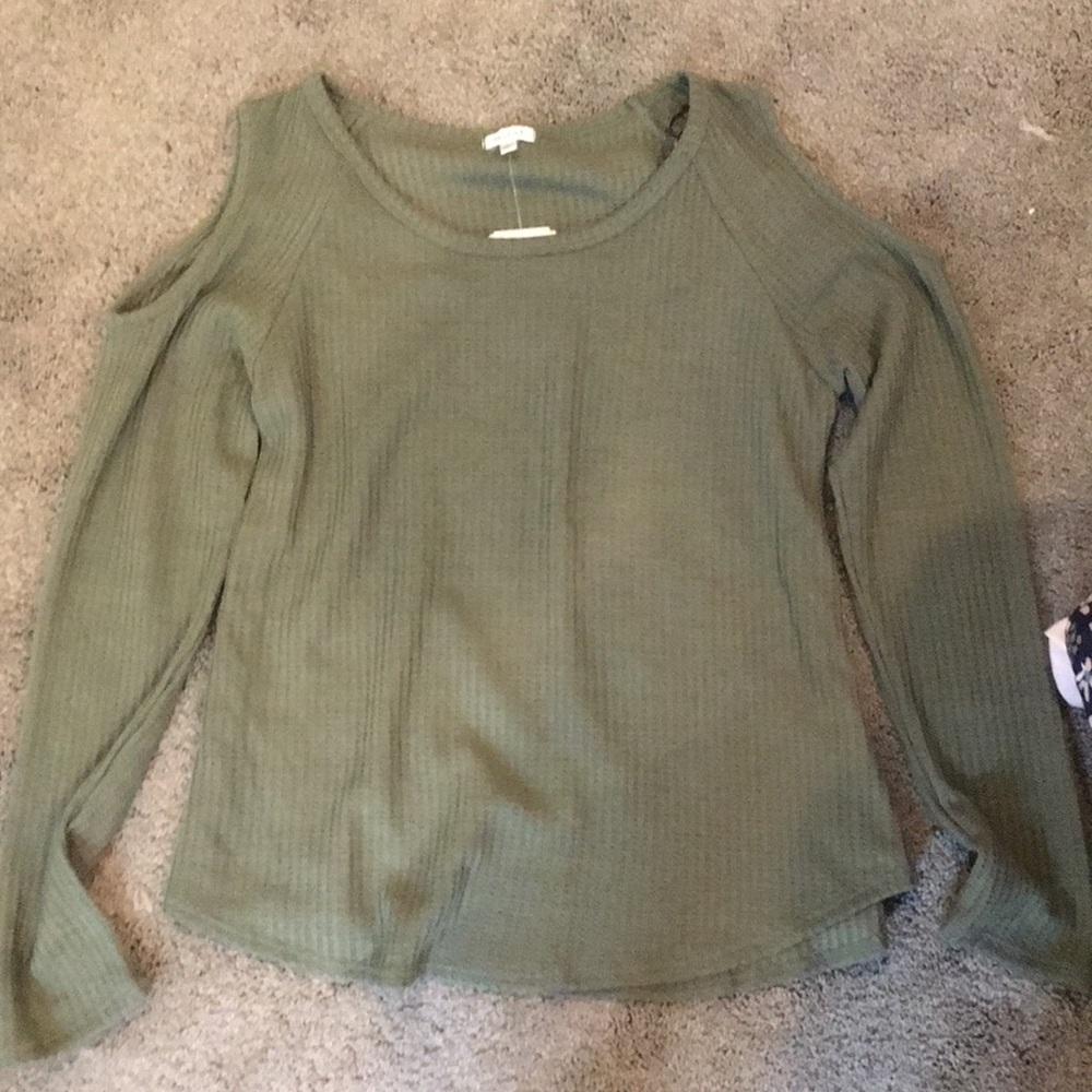 Cold Shoulder Army Green Thermal
